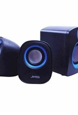 JEDEL JEDEL COMPACT 2.1 SPEAKERS, USB POWERED, 3.5MM JACK, 5W + 2X 3W, BLACK & BLUE