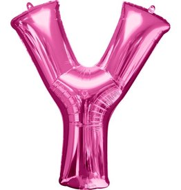 Pink Letter Y Balloon - 34" Foil
