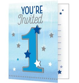One Little Star Boy Invites - Party Invitation Cards