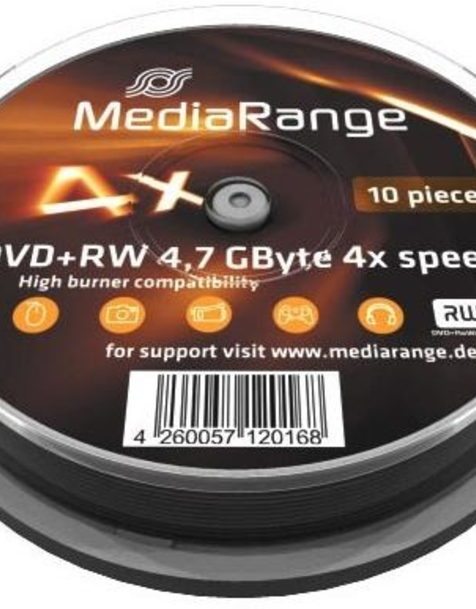Media Range Media Range DVD-RW 10 Pack Cake Tub