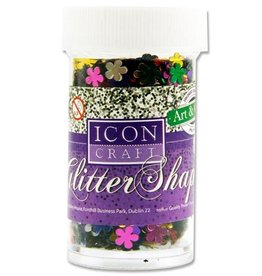 ICON CRAFT 20G GLITTER SHAPES FLOWERS