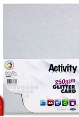 PREMIER ACTIVITY A4 250gsm GLITTER CARD 10 SHEETS - SILVER