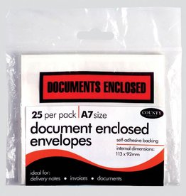 COUNTY A7 DOCUMENT ENCLOSED ENVELOPES 25 PACK