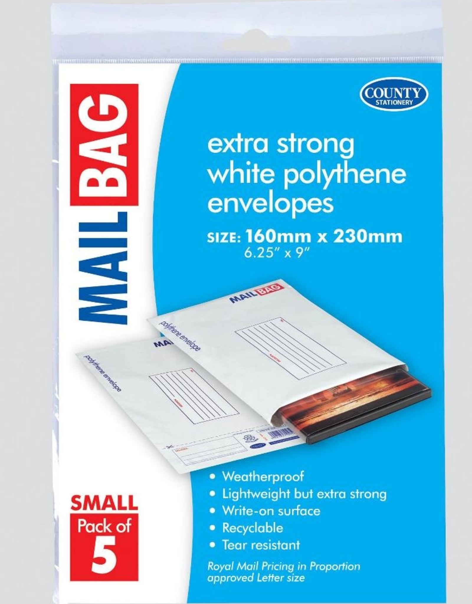 COUNTY MAIL BAG SMALL ( 160MM X 230MM ) 5 PACK