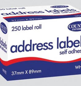 COUNTY ADDRESS LABELS 250 ON A ROLL 37MM X 89MM