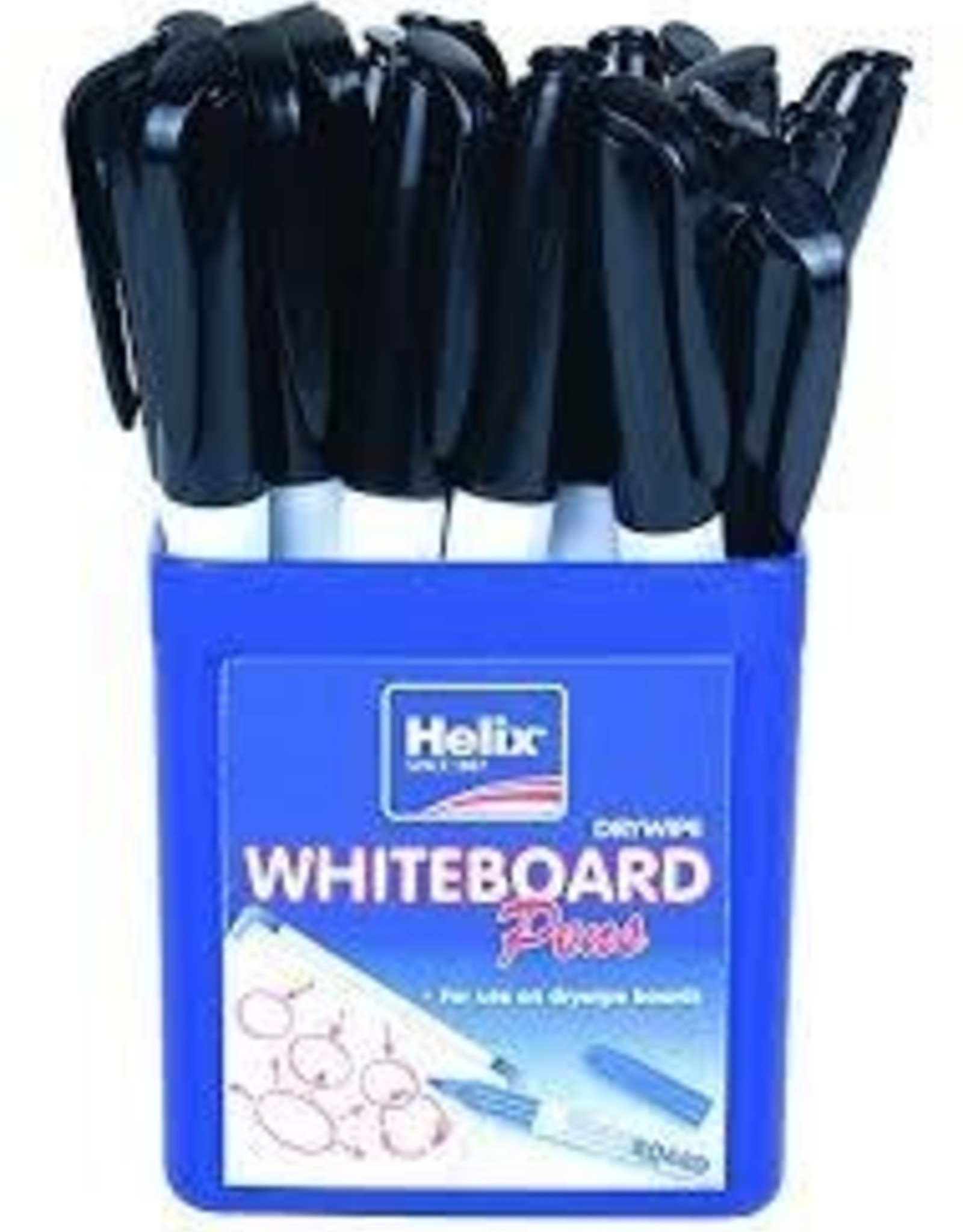 Helix Black Whiteboard Markers in Tub 36'S