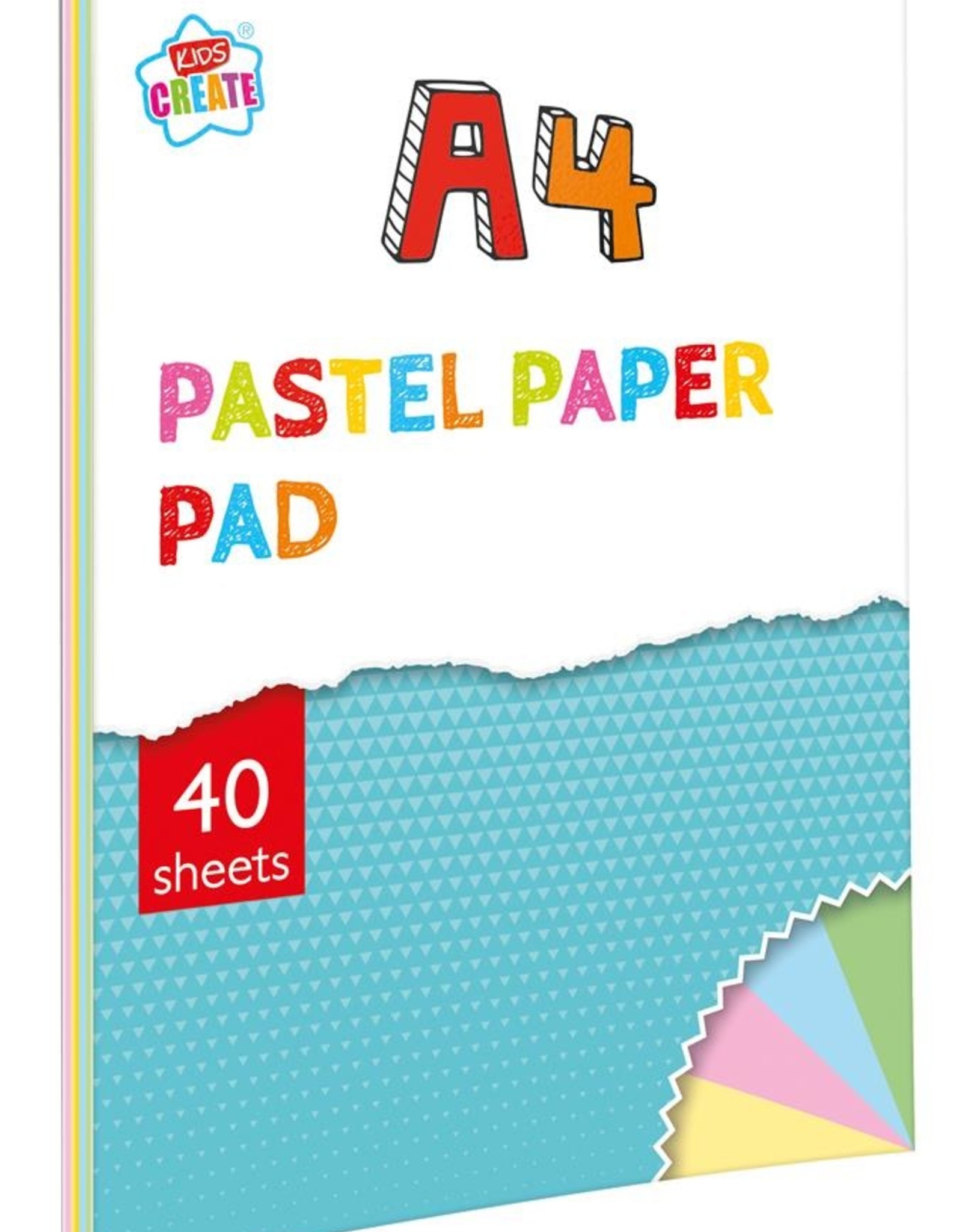 Kids Create Activity Play 40 sheet A4 Pastel Paper Pad