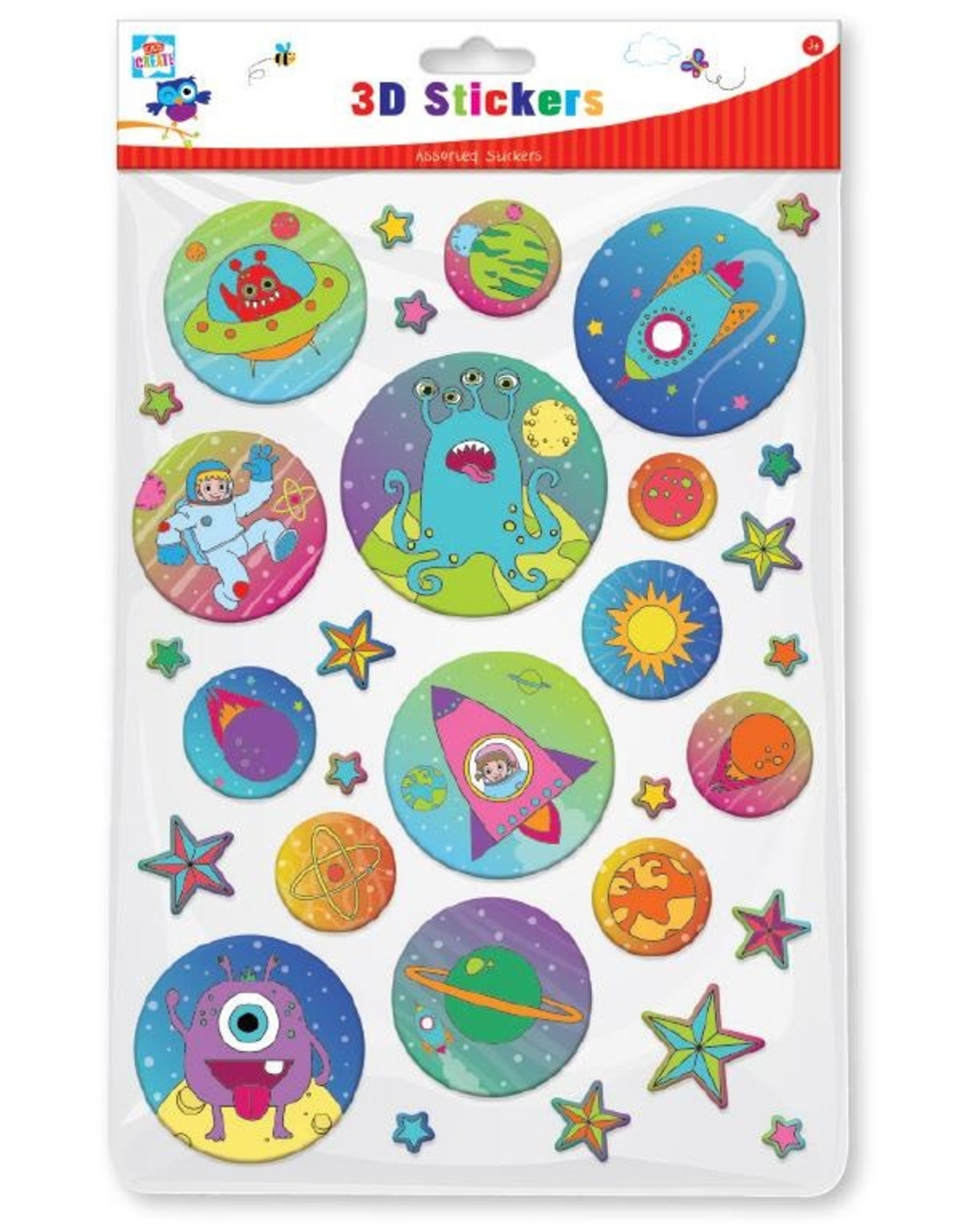 Kids Create Activity Play 3D Space Stickers