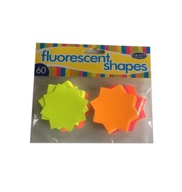 COUNTY FLUORESCENT STARS 60MM 60 PACK
