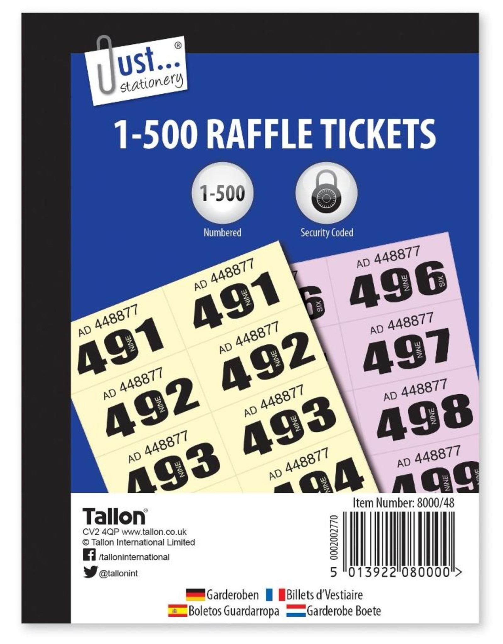 Tallon Cloakroom / Raffle Tickets 1-500