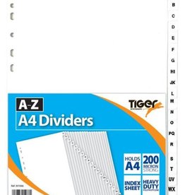 *TIGER POLYPROP A-Z  DIVIDERS