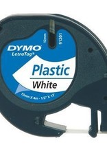 Dymo DYMO LETRATAG TAPE 12mm WHITE PLASTIC