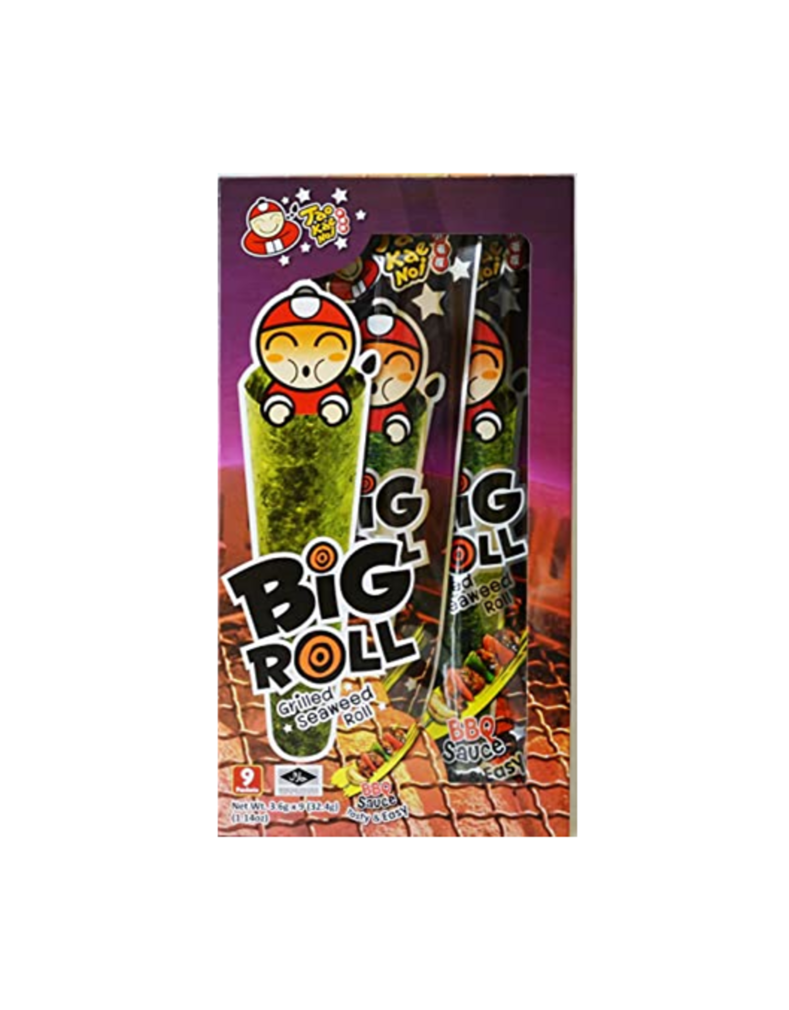 Tao Kae Noi Big Roll Grilles Seaweed Roll BBQ 9 stuks