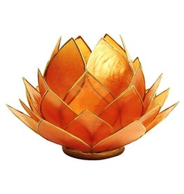 Lotus Oranje met Goudrand Large