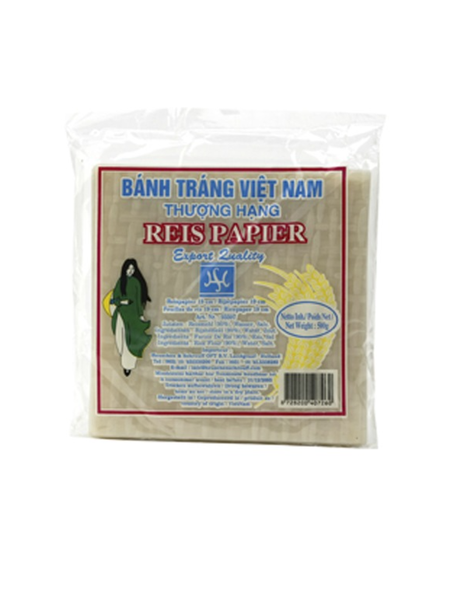 Banh Trang Que Huong Rijstpapier 22cm Vierkant