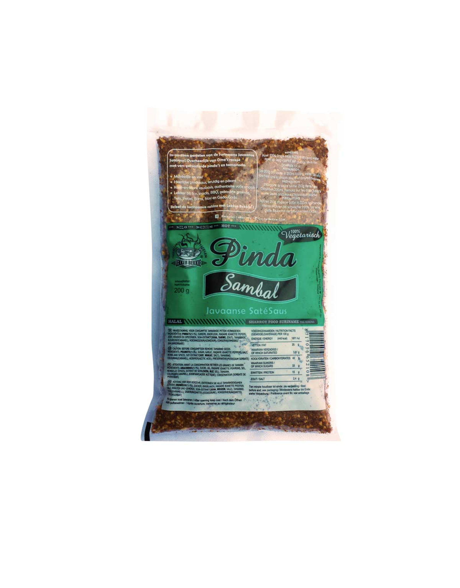 Lekker Bekkie Pinda Sambal Vegetarisch 200gr