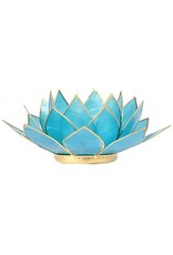 Lotus 5e Chakra | Blauw | Goudrand
