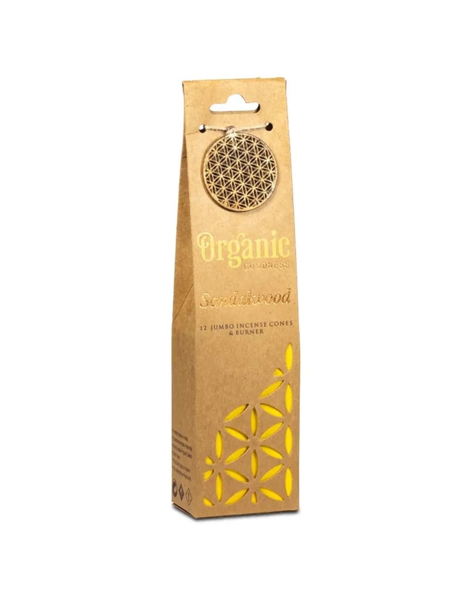 Organic Goodness Sandelhout | Jumbo Wierookkegels + houder