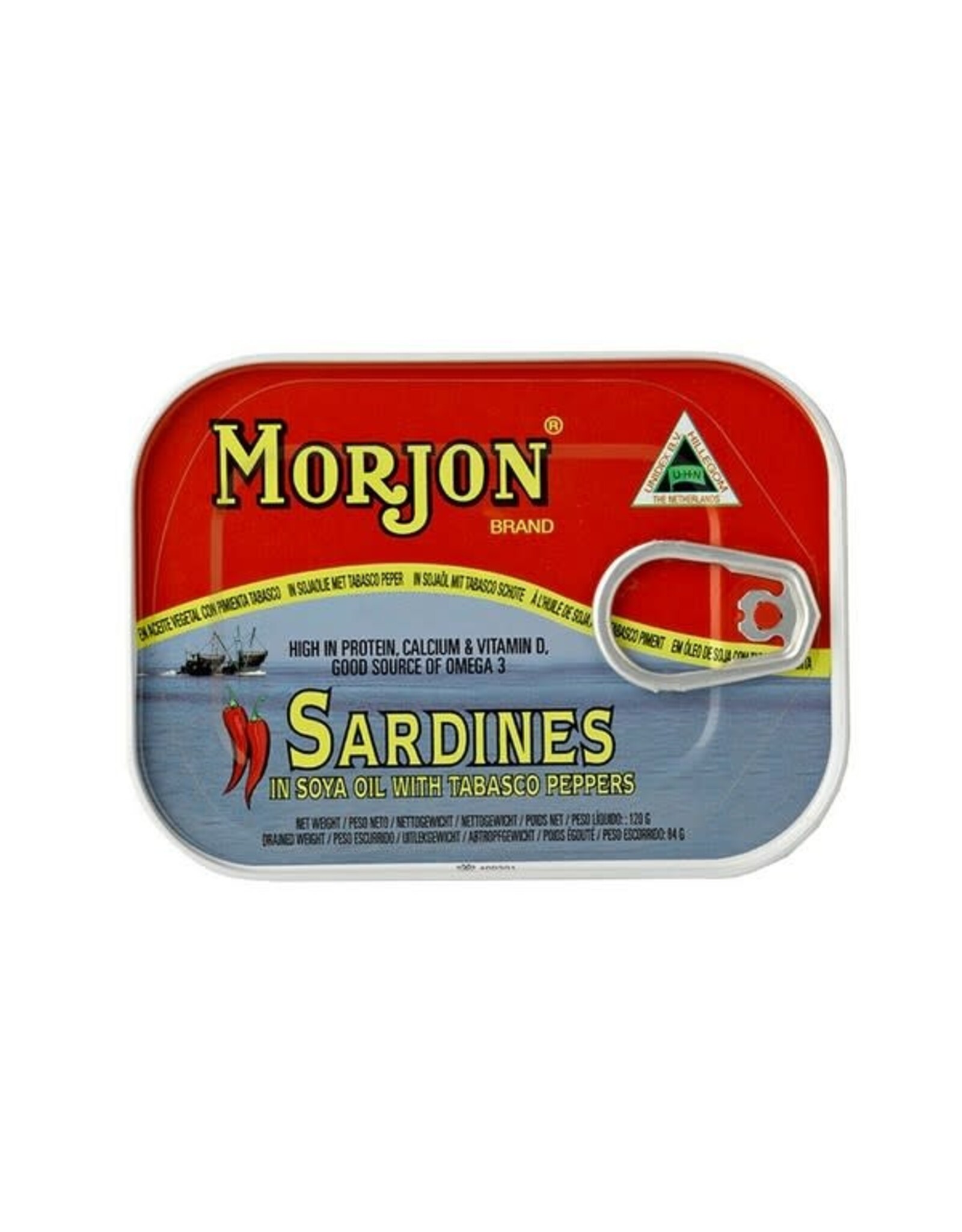 Morjon Brand Sardines in Tomatensaus met Hot Tabasco