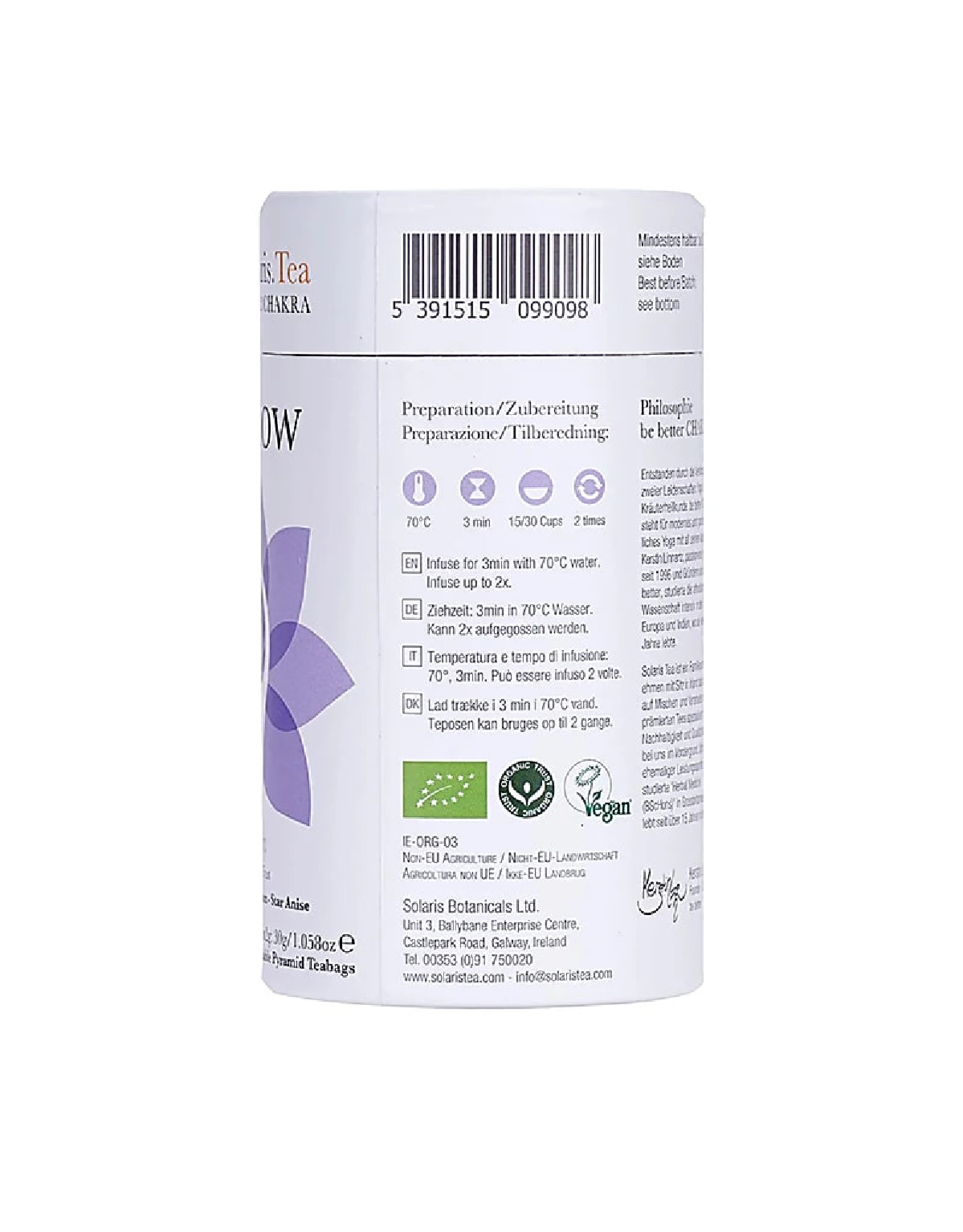 Solaris. Tea I Know | Kruin Chakra | Bio