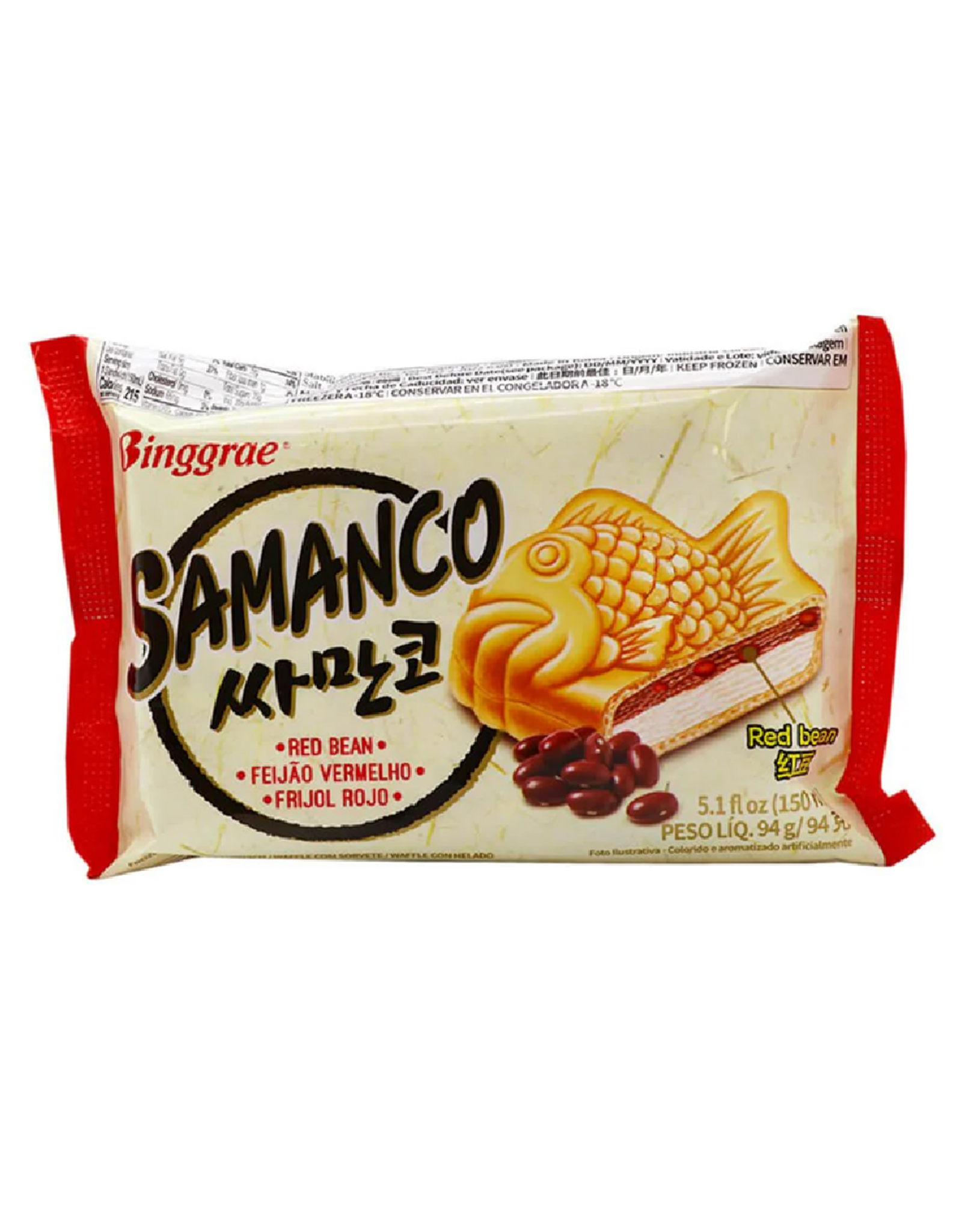 Binggrae Samanco | Icecream sandwich | Redbean | 4st