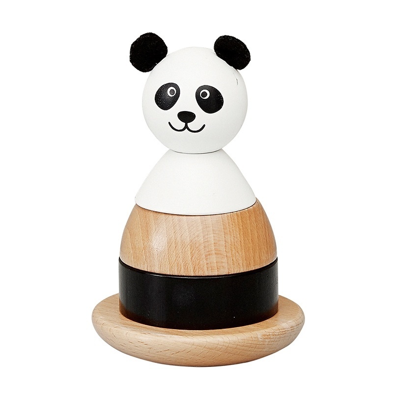 Houten Stapeltoren Panda afbeelding