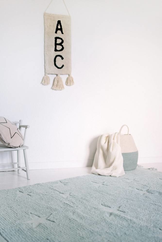 Lorena Canals Wasbaar Vloerkleed Hippy Stars | Aqua Blue Lorena Canals Wasbaar Vloerkleed Hippy Stars | Aqua Blue