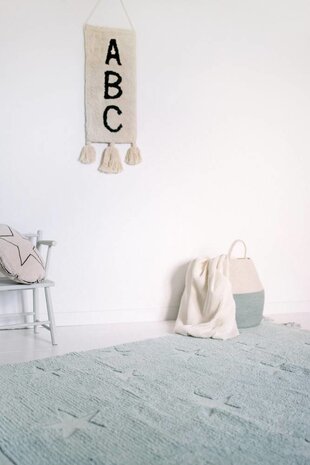 Lorena Canals Wasbaar Vloerkleed Hippy Stars | Aqua Blue Lorena Canals Wasbaar Vloerkleed Hippy Stars | Aqua Blue