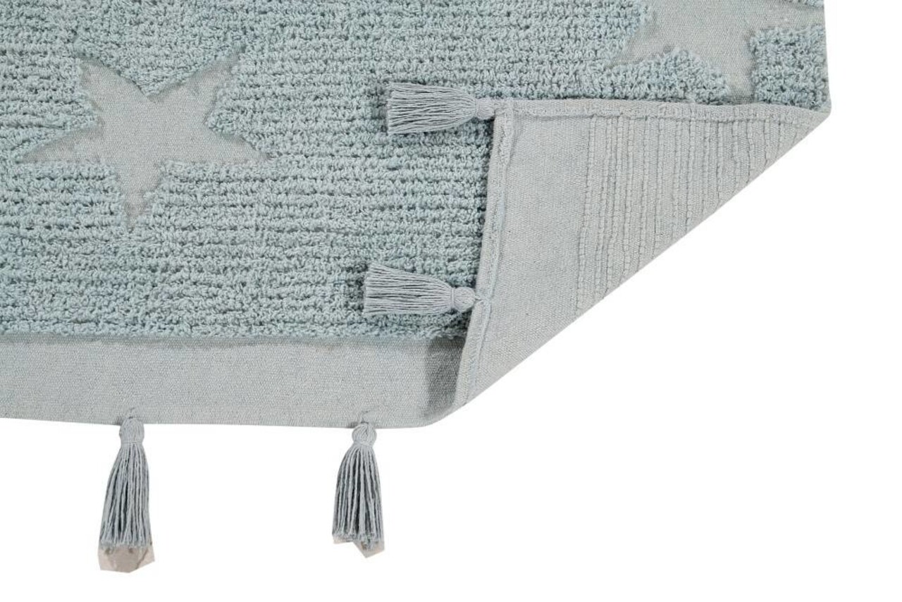 Lorena Canals Wasbaar Vloerkleed Hippy Stars | Aqua Blue Lorena Canals Wasbaar Vloerkleed Hippy Stars | Aqua Blue