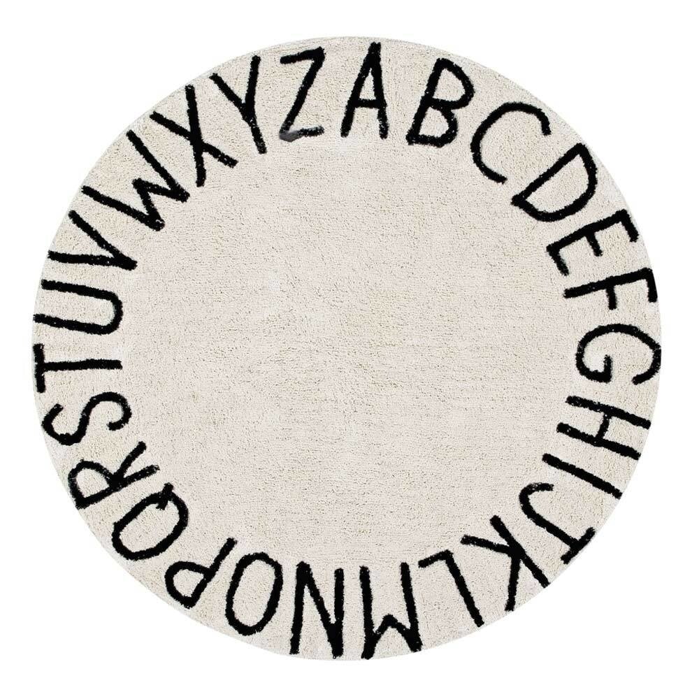 Lorena Canals Vloerkleed ABC Naturel Zwart Lorena Canals Vloerkleed ABC Naturel Zwart