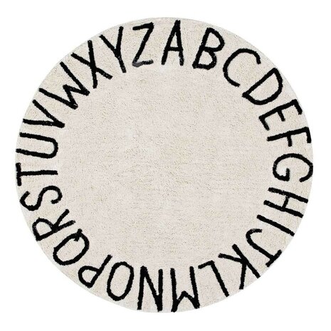 Lorena Canals Vloerkleed ABC Naturel Zwart Lorena Canals Vloerkleed ABC Naturel Zwart