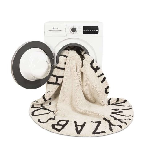 Lorena Canals Vloerkleed ABC Naturel Zwart Lorena Canals Vloerkleed ABC Naturel Zwart