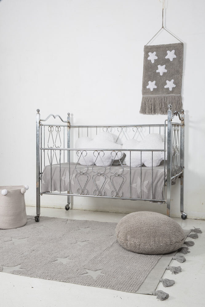 Lorena Canals Wasbaar Vloerkleed Hippy Stars | Grijs Lorena Canals Wasbaar Vloerkleed Hippy Stars | Grijs