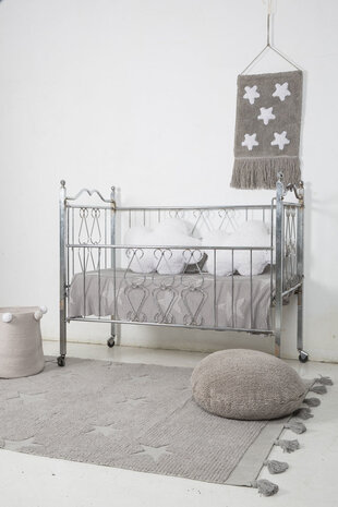 Lorena Canals Wasbaar Vloerkleed Hippy Stars | Grijs Lorena Canals Wasbaar Vloerkleed Hippy Stars | Grijs