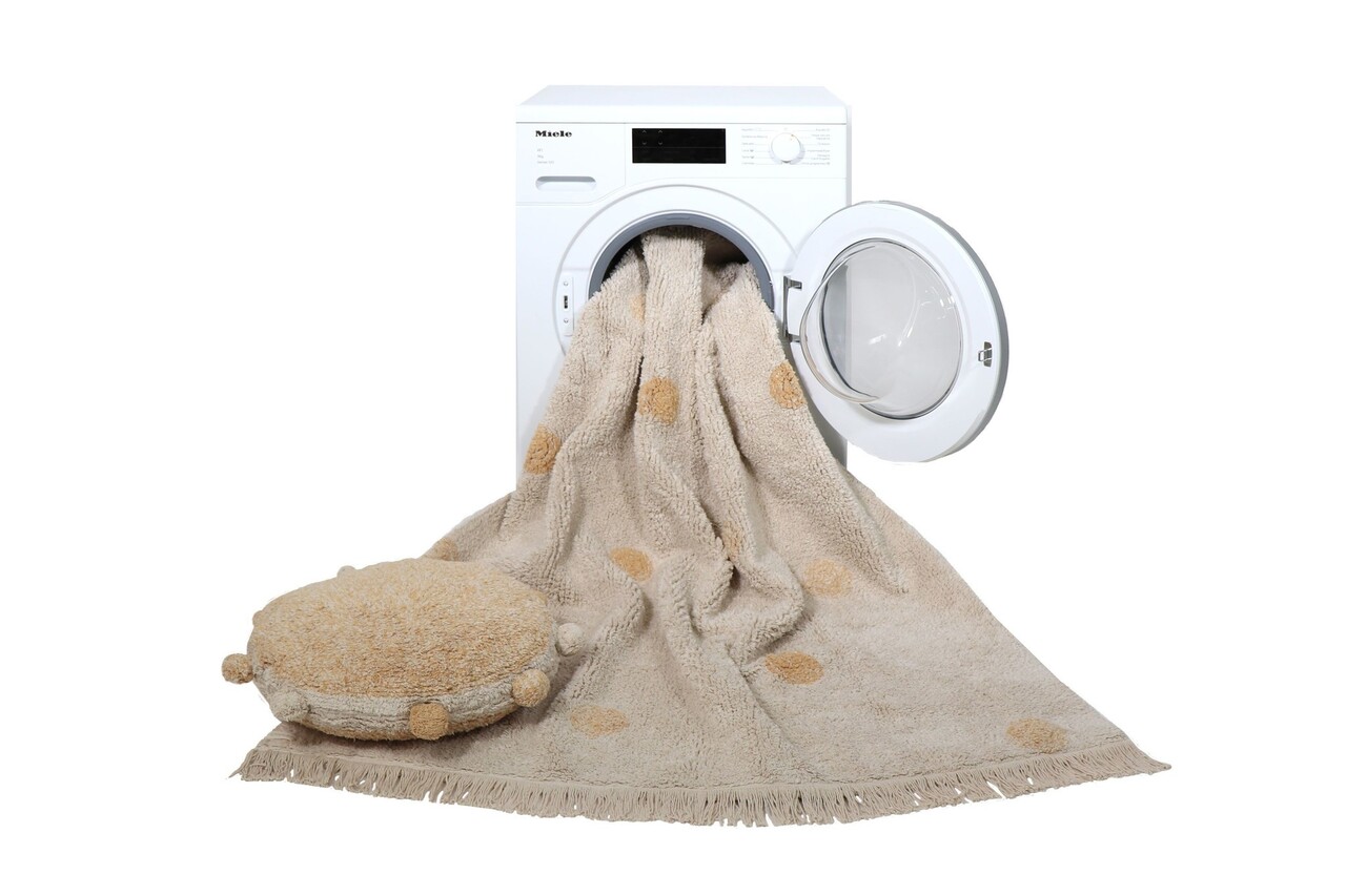 Lorena Canals Wasbaar Vloerkleed Hippy Dots Natural - Honey Lorena Canals Wasbaar Vloerkleed Hippy Dots Natural - Honey