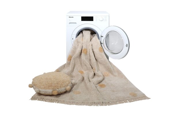 Lorena Canals Wasbaar Vloerkleed Hippy Dots Natural - Honey Lorena Canals Wasbaar Vloerkleed Hippy Dots Natural - Honey