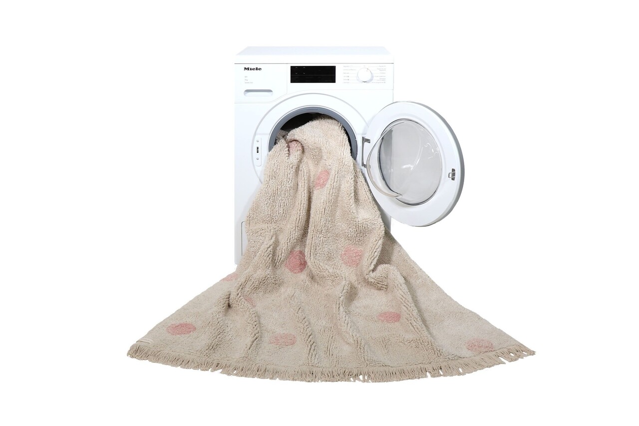 Lorena Canals Wasbaar Vloerkleed Hippy Dots Natural - Vintage Nude Lorena Canals Wasbaar Vloerkleed Hippy Dots Natural - Vintage Nude