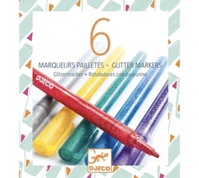 Djeco Glitter Stiften Classic Colours | 6 stuks Djeco Glitter Stiften Classic Colours | 6 stuks