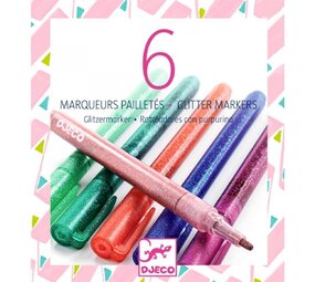Djeco Glitter Stiften Sweet Colours | 6 stuks Djeco Glitter Stiften Sweet Colours | 6 stuks