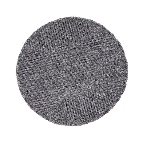 Lorena Canals Wasbaar Wollen Vloerkleed | Black Tea 160 × 160 cm