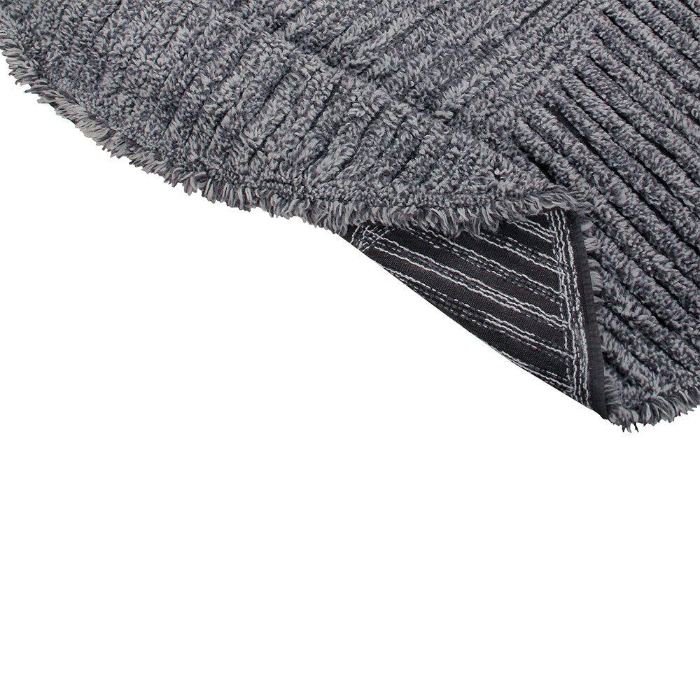 Lorena Canals Wasbaar Wollen Vloerkleed | Black Tea 160 × 160 cm