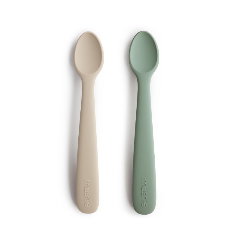 Siliconen Baby Lepels | Cambridge Blue - Shifting Sand Siliconen Baby Lepels | Cambridge Blue - Shifting Sand