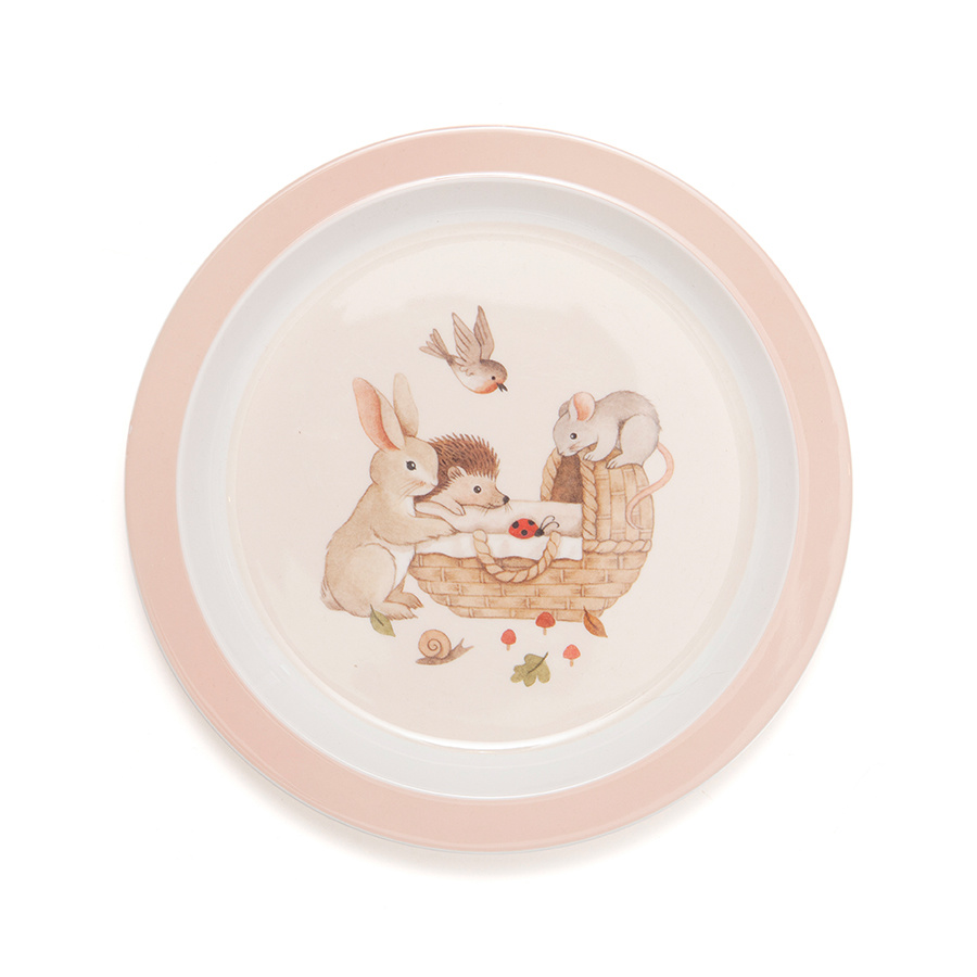 Melamine Plate Animal Craddle Pink Melamine Plate Animal Craddle Pink
