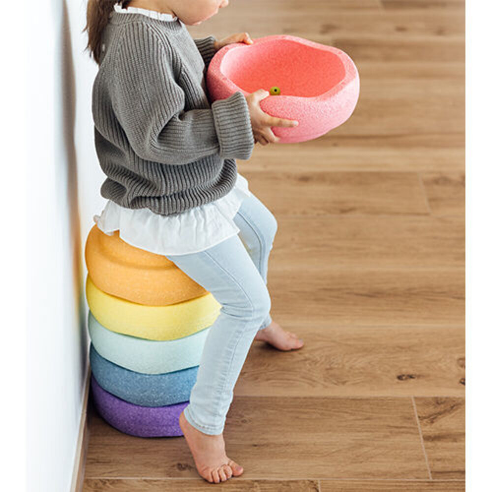 Stapelstein Regenboog Pastel 6 stapelstenen Stapelstein Regenboog Pastel 6 stapelstenen