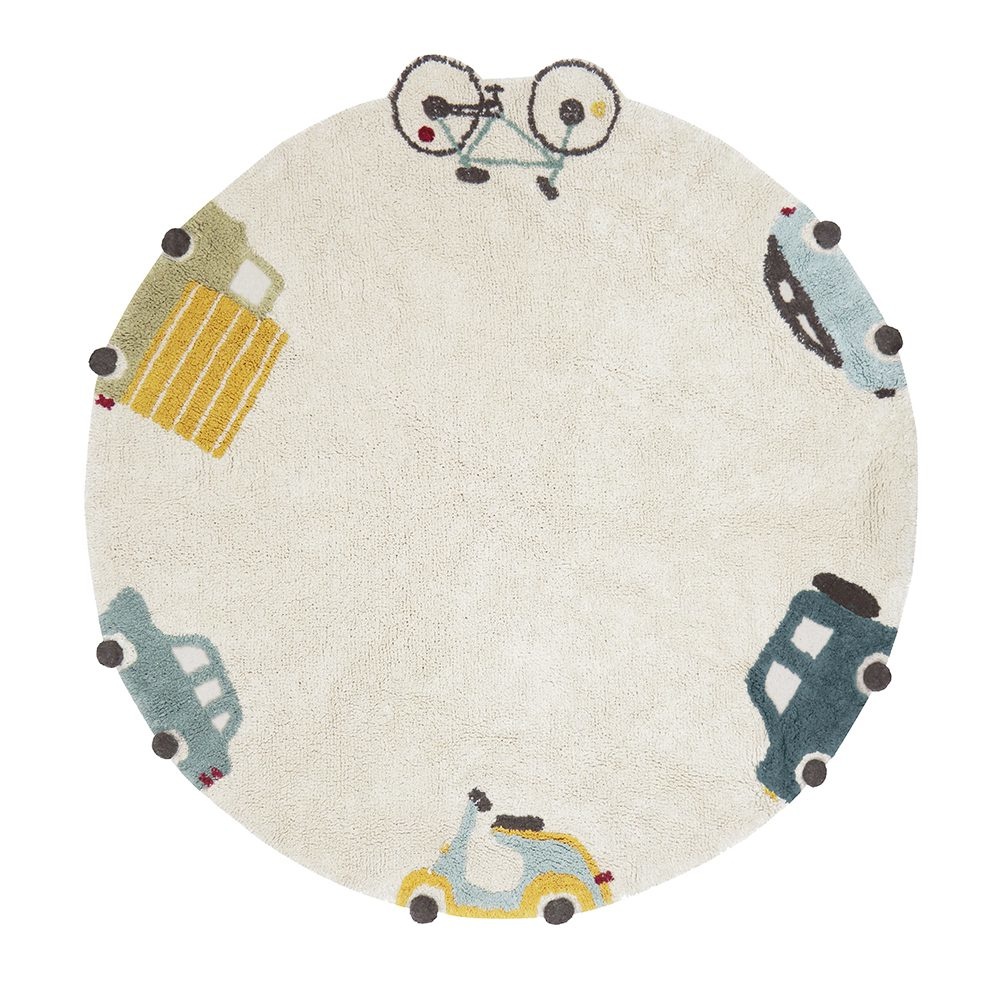 Wasbaar Vloerkleed Wheels Ø140 cm Wasbaar Vloerkleed Wheels Ø140 cm