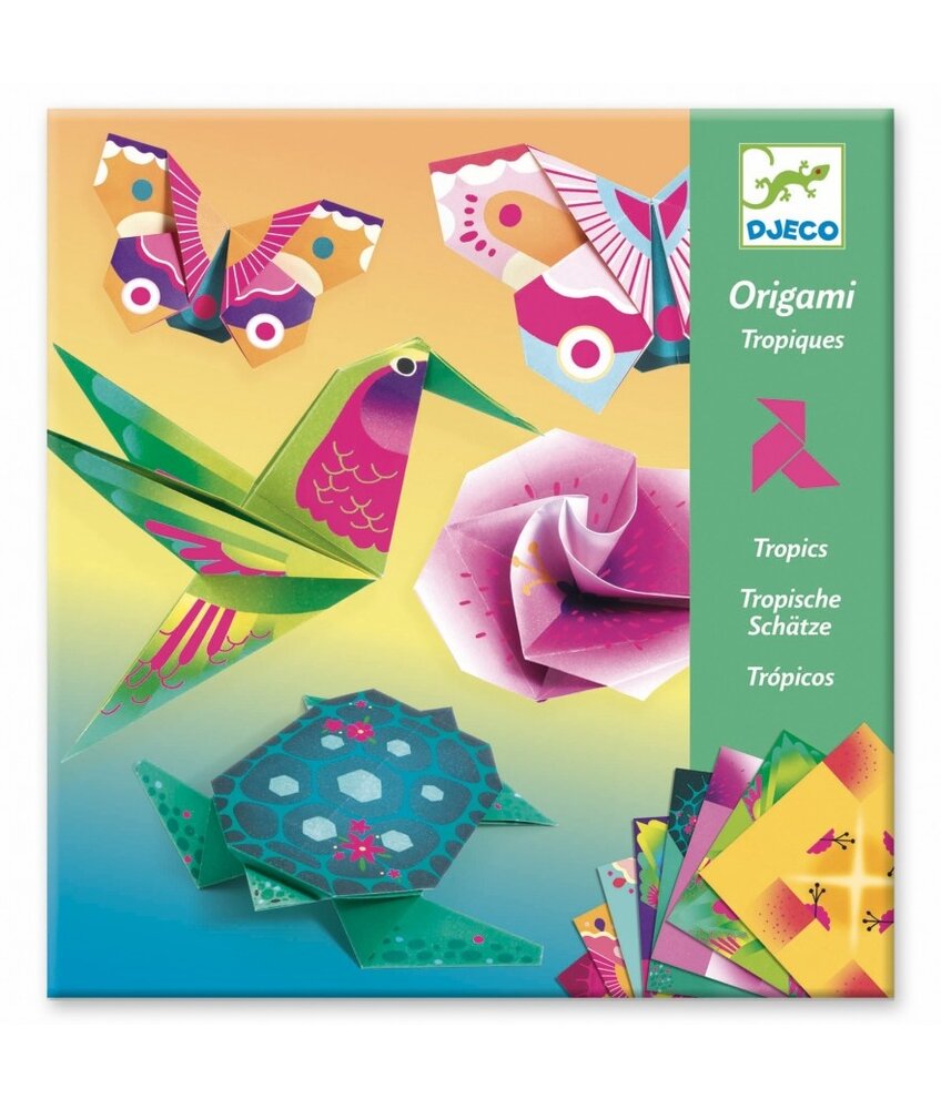 Djeco Eenvoudig Origami Knutselpakket | Tropisch Djeco Eenvoudig Origami Knutselpakket | Tropisch