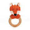Jellycat Cordy Roy Baby Fox met Houten Ring Jellycat Cordy Roy Baby Fox met Houten Ring