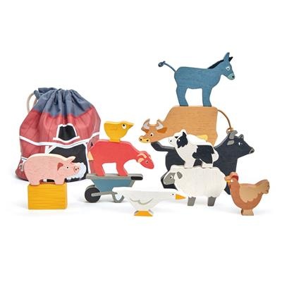 Houten Stapelaar Boerderijdieren afbeelding