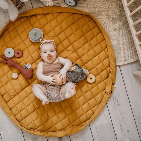 Play & Go Speelmat Soft Organic | Mustard Chai Play & Go Speelmat Soft Organic | Mustard Chai