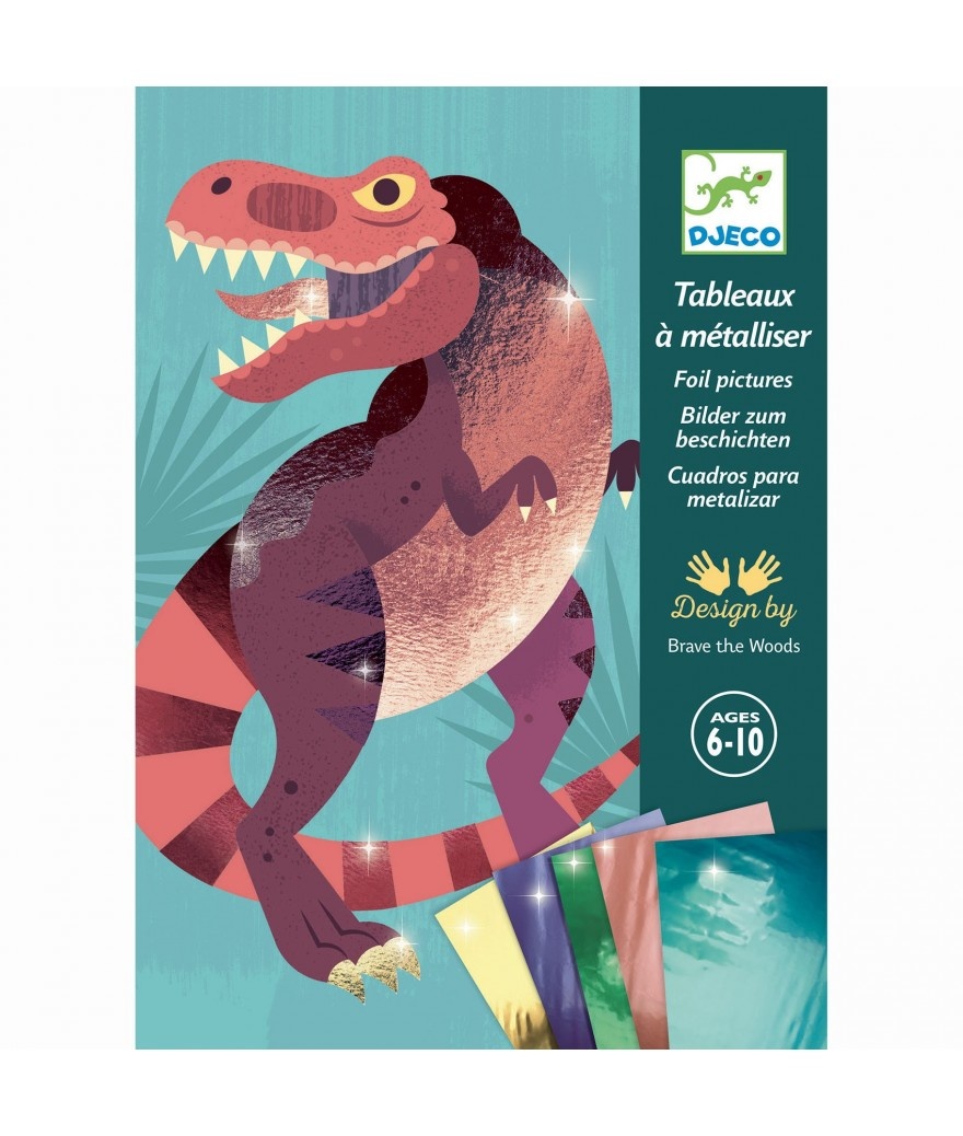 Schilderijtje Metallic | Dinosaurussen afbeelding